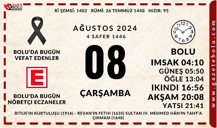 08 AĞUSTOS 2024